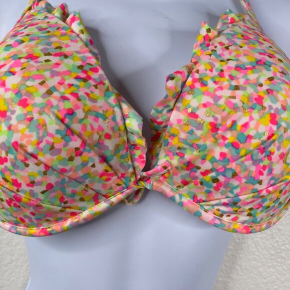 Victoria's Secret Beach Sexy Underwire Fabulous Ruffle Halter Bikini Top 34 DD - Picture 5 of 9